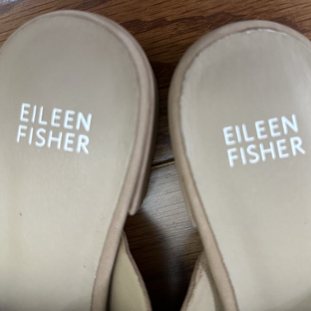 Eileen Fisher Women’s Size 6.5 Brown Nubuck Leather Slides Mules Pointed - Picture 4 of 7